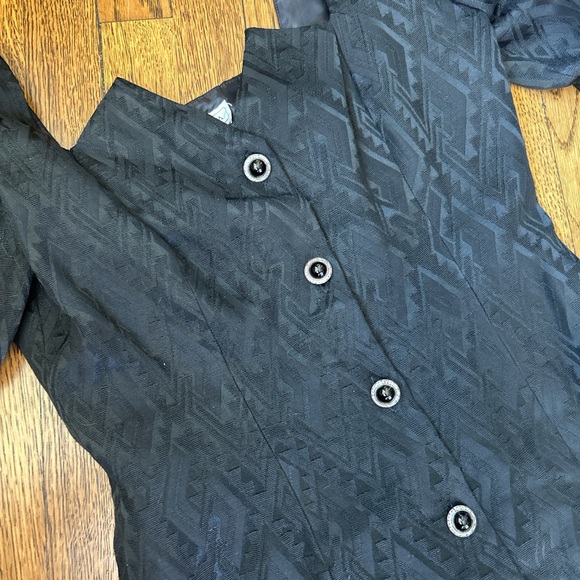 Victor Costa Black Textured Dress - Picture 3 of 6